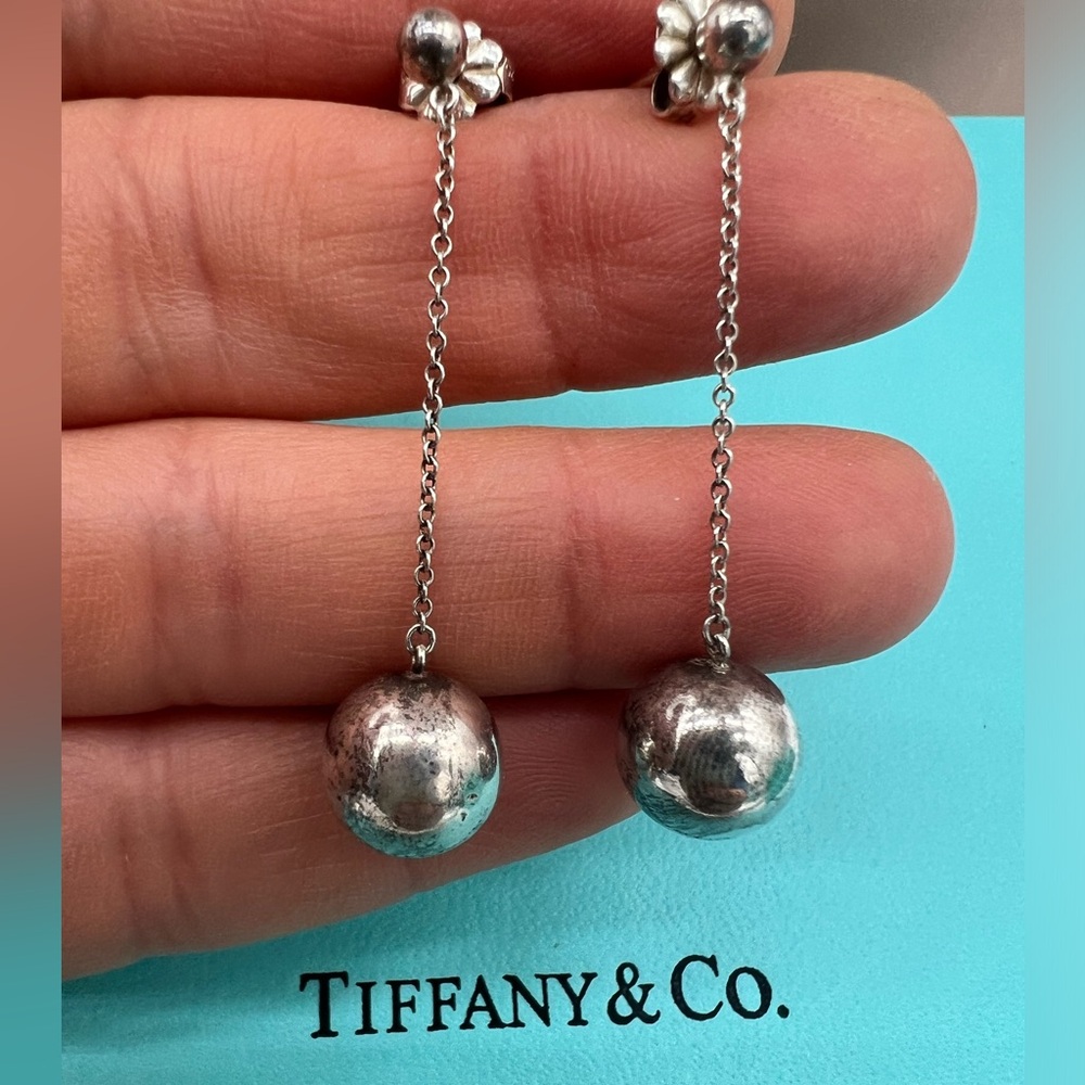 🔴Authentic TIFFANY & CO HardWare Ball Silver Drop Earrings🔴